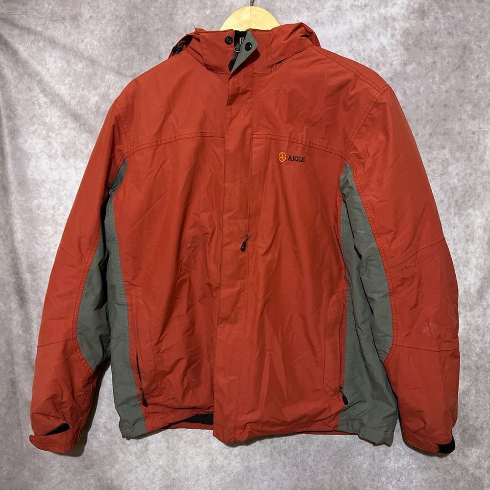 Aigle Men’s Winter jacket Dark Salmon and Gray size L